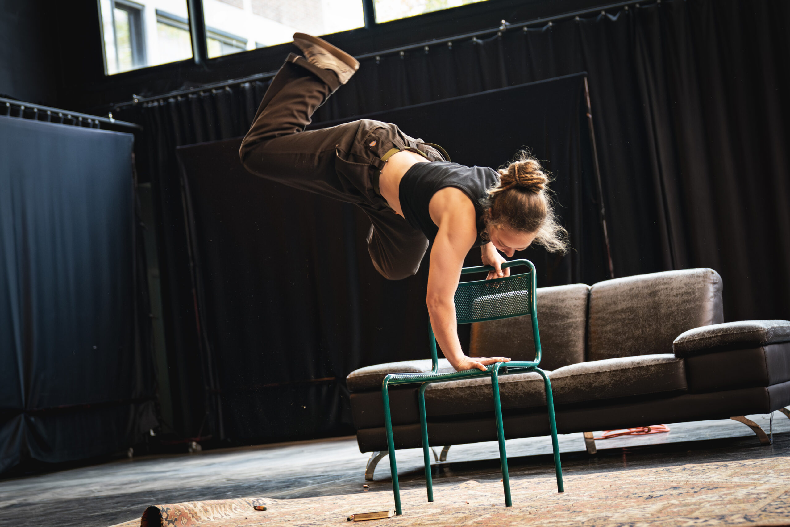 Ell Circo D'ell Fuego, Circus maken, Parkour Intensive, Matt McCreary Movedbymatter, foto: Frank Emmers